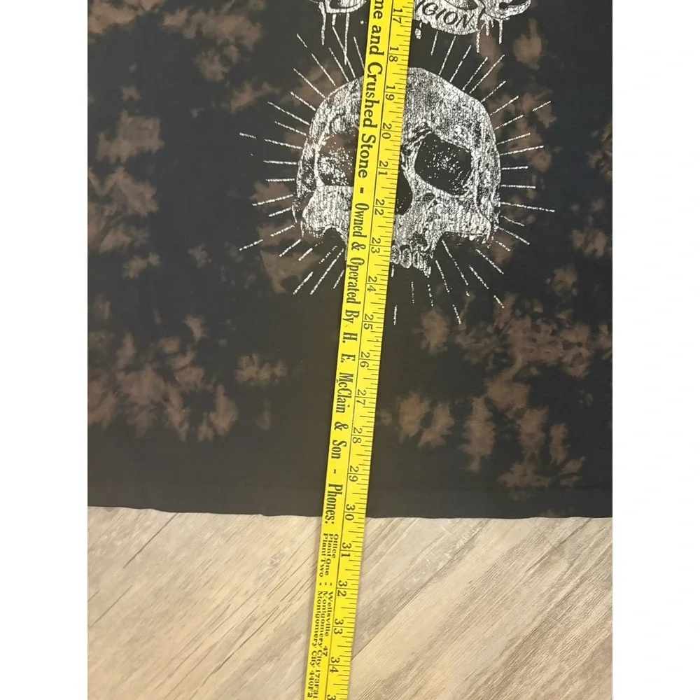 True Religion T Shirt Mens XL Black Tie Dye Budha World Tour Graphic Tee Skull - Picture 7 of 7